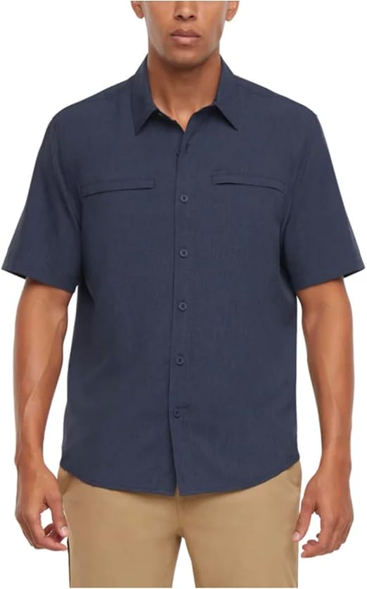 Orvis Men's UPF 30+ Quick Dry Moisture Wicking Button Up Short Sleeve Woven Tech Shirt with Pockets