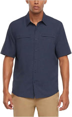 Orvis Men's UPF 30+ Quick Dry Moisture Wicking Button Up Short Sleeve Woven Tech Shirt with Pockets