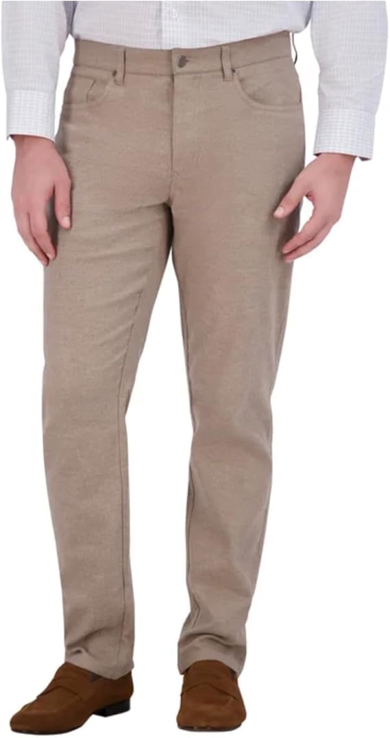KIRKLAND Signature Men's Stretch Comfort Tapered Fit Brushed 5 Pocket Pant
