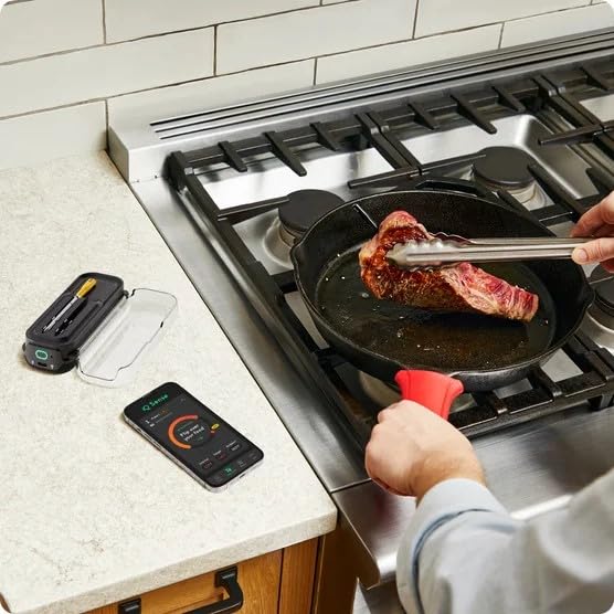 IQ Sense | Smart Wireless Meat Thermometer | 2 Ultra-Thin Probes | WiFi Unlimited Range | 1000°F Heat Safe | 5 Sensors | BBQ, Grill, Oven, Smoker, Air Fryer | Gen3