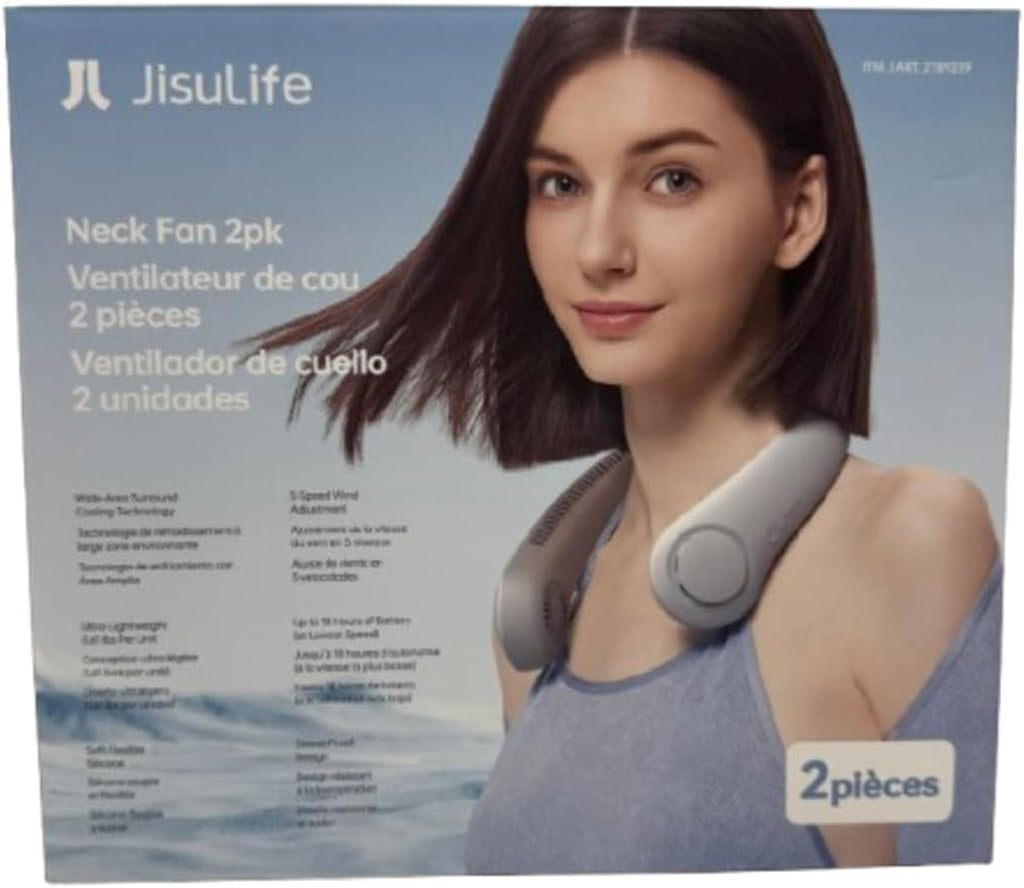 Jisulife Neck fan- Hands free 2 Pack