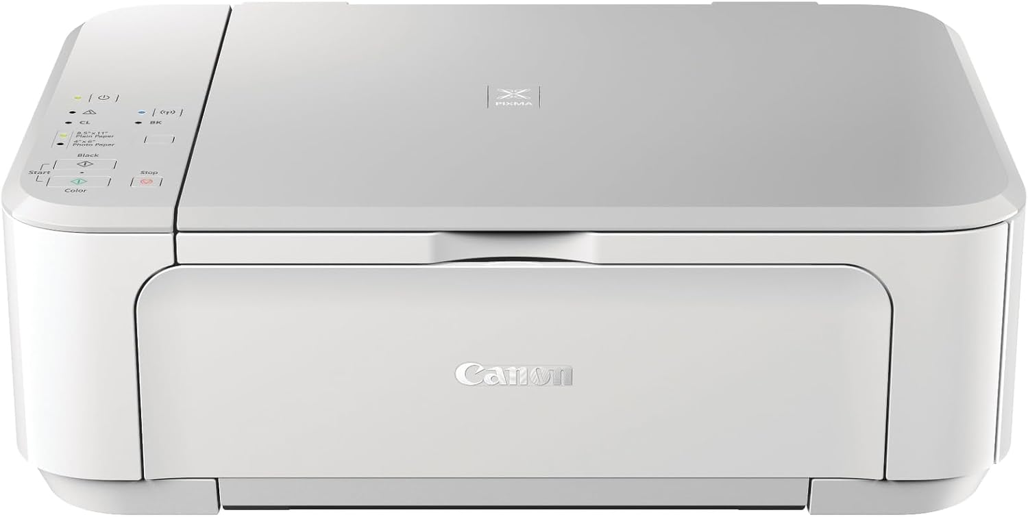 Canon PIXMA MG3620 Wireless All-in-One Color Inkjet Printer with Mobile and Tablet Printing, White