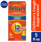 Delsym Cough Suppressant Alcohol Free Orange Flavored Liquid- 2 Pack, 5 ounces Bottle