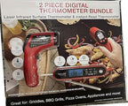 Digital Thermometer Bundle, Laser Infrared Surface & Instant Read, IPX7 Waterproof, Wide Temperature Range -58°F to 716°F