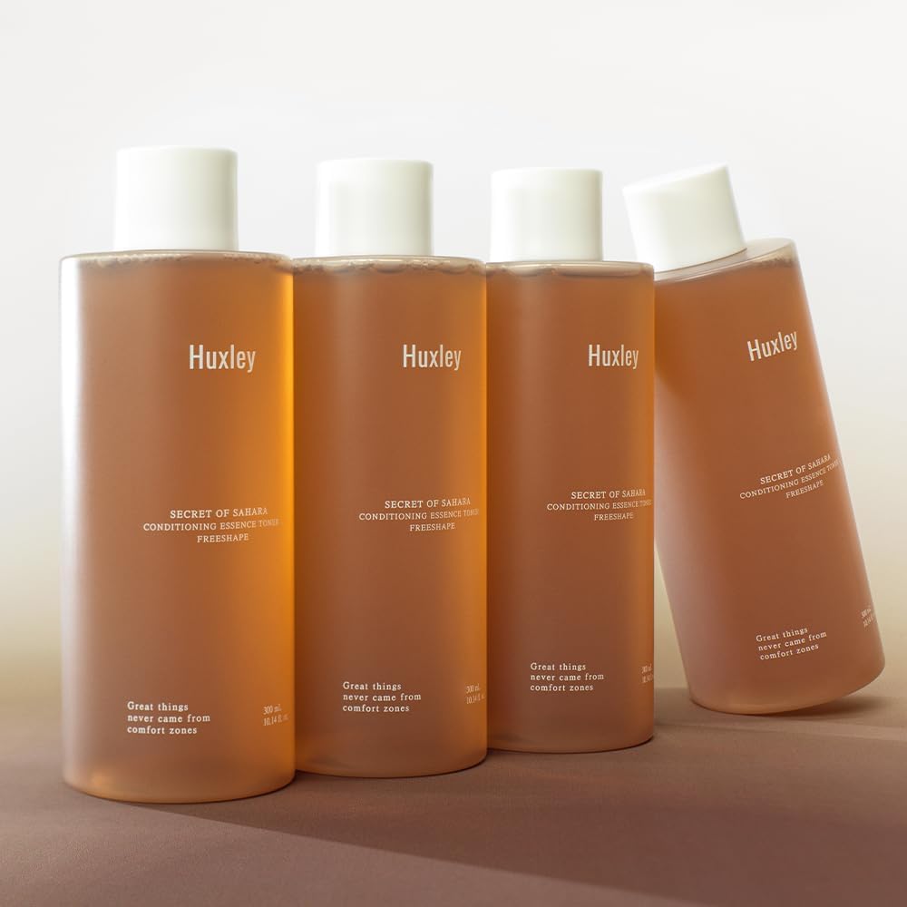 Huxley Secret of Sahara Conditioning Essence Toner: Free Shape, Korean High Moisture Hydrating Skin Prep, Dry Skin Care, Cactus and Ceramide NP | 300ml /10.1 fl. oz.