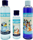 Bluey Cozy Time Set: Hair Towel, Bubble Bath, Rainbow Bath Bomb, Sponge, Body Wash
