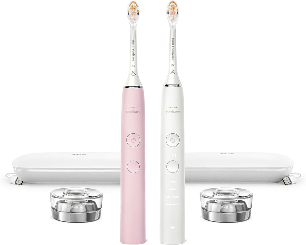 Philips Sonicare DiamondClean Connected Rechargeable Battery Powered Toothbrush 2-Pack Pink/White