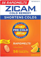 Zicam Zinc Cold Remedy RapidMelts,Citrus Flavor, Homeopathic, Cold Shortening Medicine, Shortens Cold Duration, 56 Count