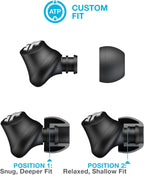 JLab JBuds Pro Signature Earbuds, Titanium 10mm Drivers, Music Controls, Universal Mic, Custom Fit with Cush Fins, Blue