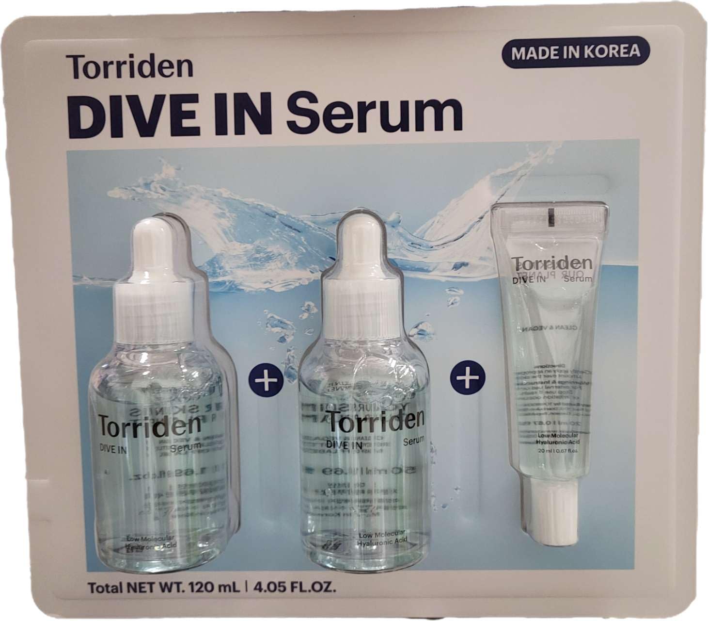 DIVE IN Hyaluronic Acid Serum Set 50ml 2 pk w/ 20ml | Deep Hydration to Get Glow Skin | Hyaluronic Acid, Panthenol, Allantoin | Korean Facial Serum