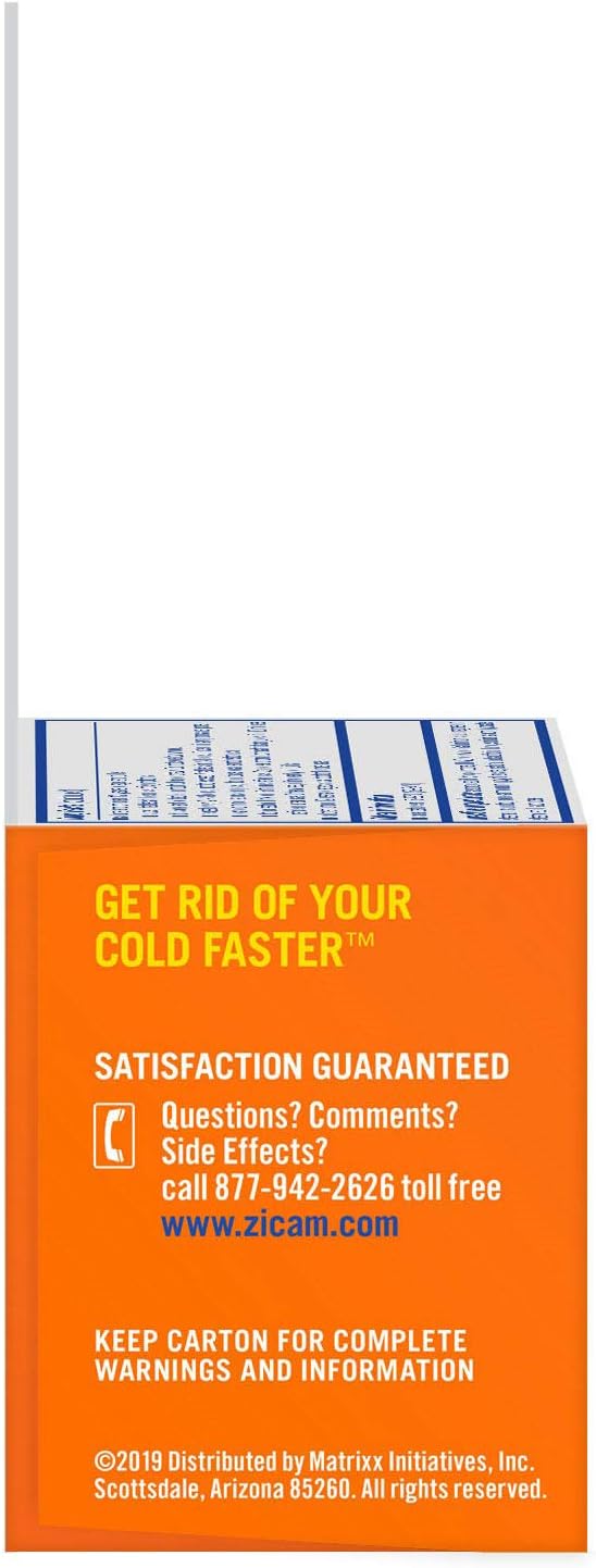 Zicam Zinc Cold Remedy RapidMelts,Citrus Flavor, Homeopathic, Cold Shortening Medicine, Shortens Cold Duration, 56 Count