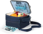 Titan by Arctic Zone Expandable Lunch Box – Insulated, Crush-Resistant Cooler with 2 Ice Walls & Leak-Proof Lining – Meal Prep Bag with Strap & Container for Work & Travel | Black (Navy Blue)