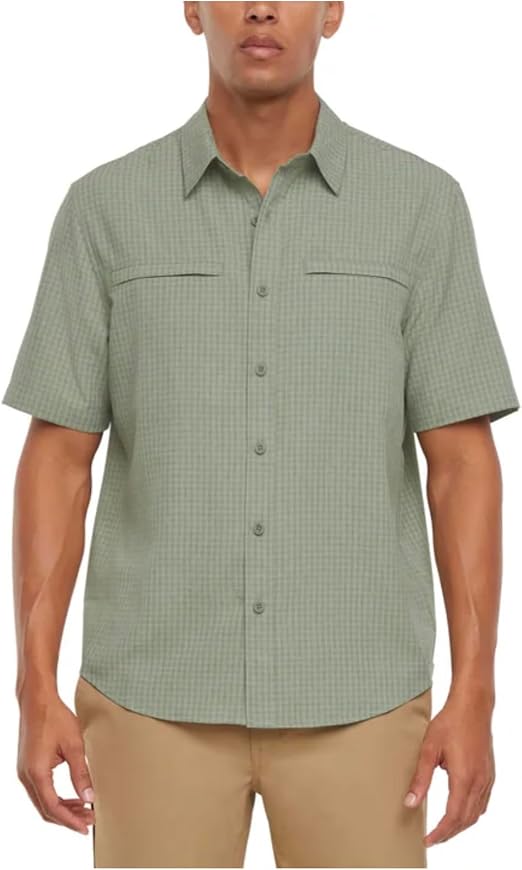Orvis Men's UPF 30+ Quick Dry Moisture Wicking Button Up Short Sleeve Woven Tech Shirt with Pockets