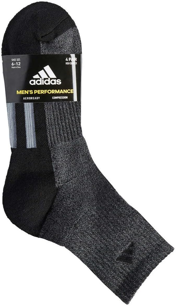 adidas Men's High Quarter Sock, 4-pack