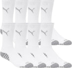 Puma Drycell Men's Crew Socks, White, 8 Pairs, Fits Shoe Sizes 6-12