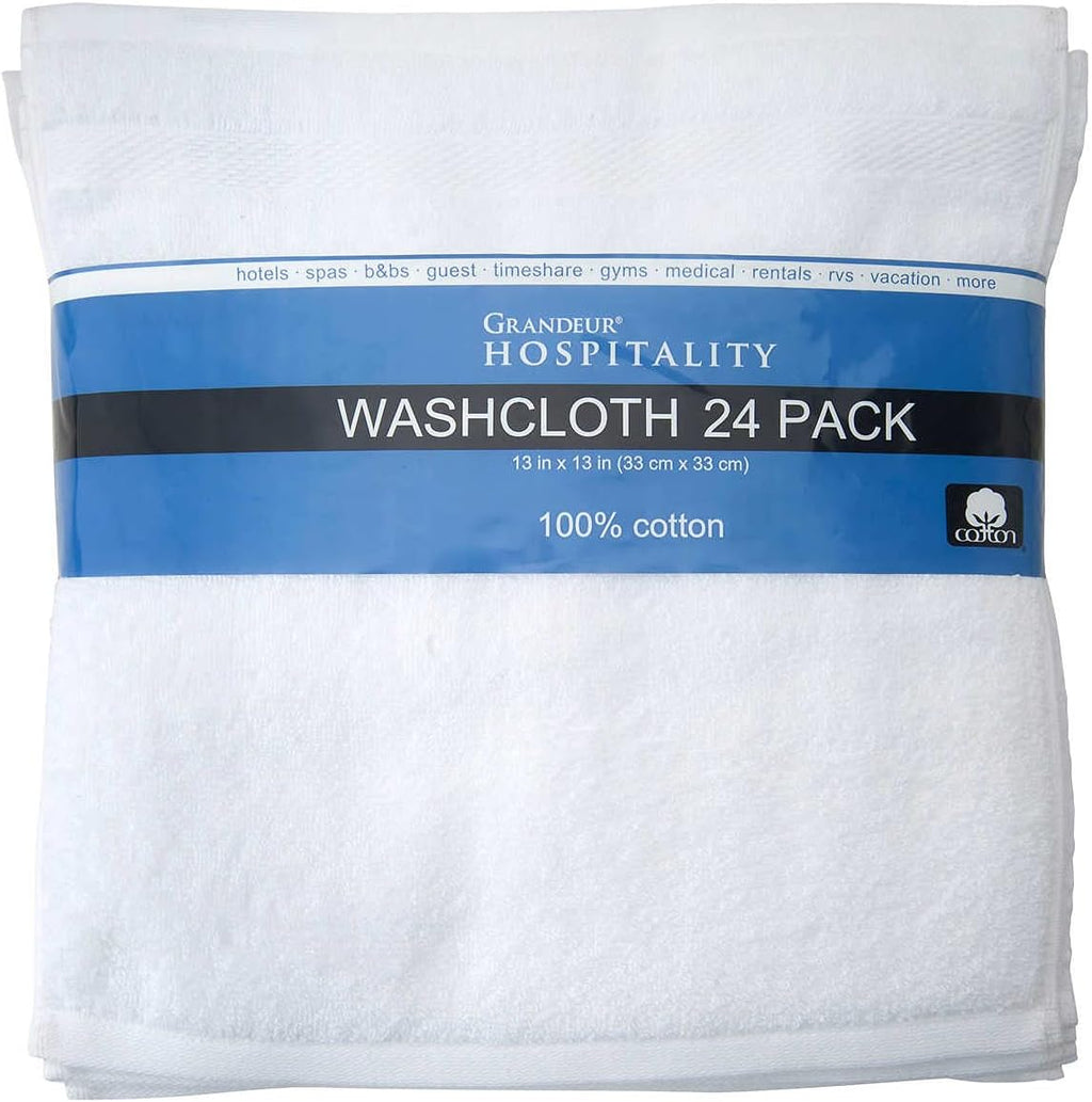 Grandeur Hospitality Towels, Wash Cloth 24-Piece