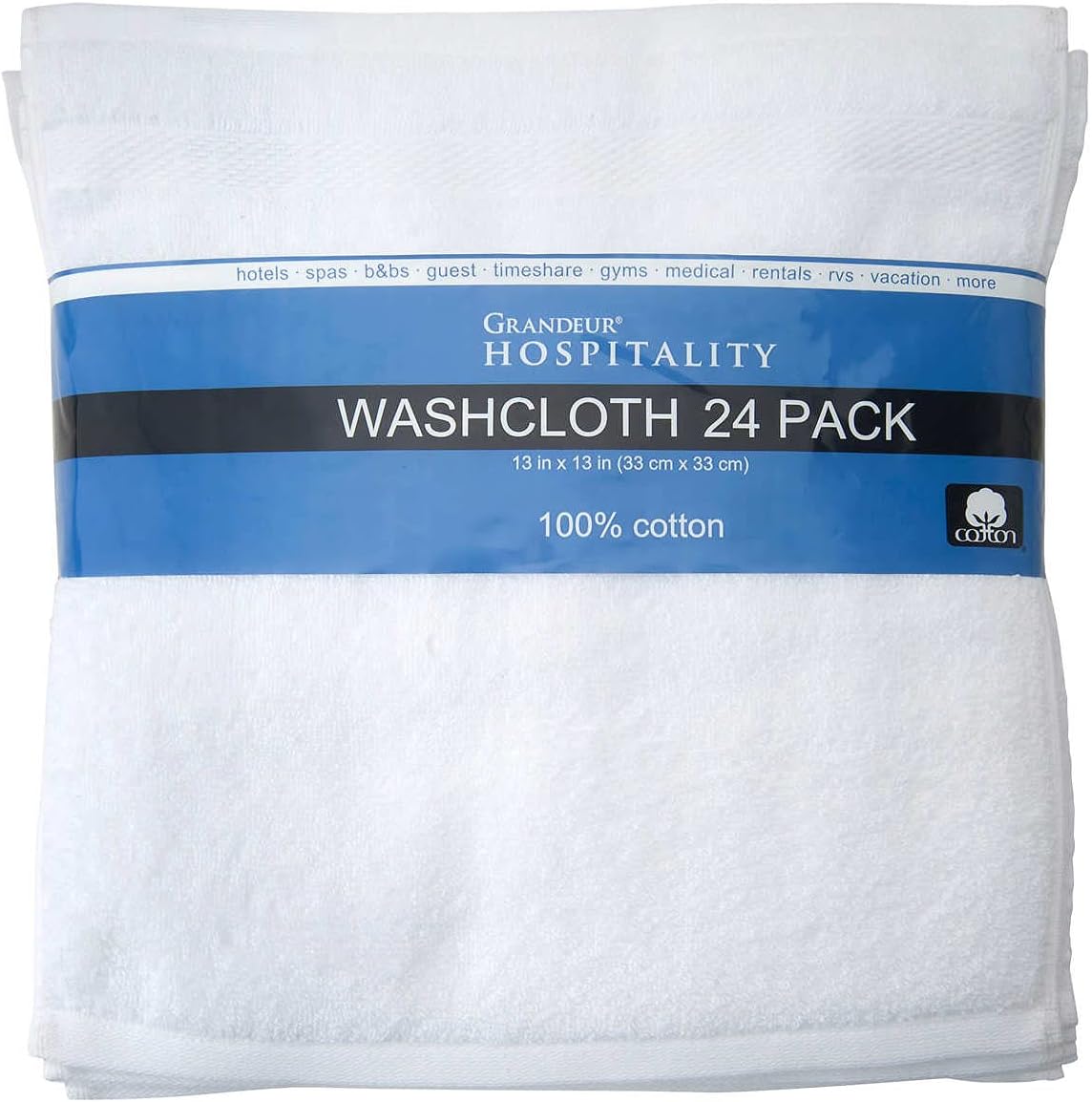 Grandeur Hospitality Towels, Wash Cloth 24-Piece