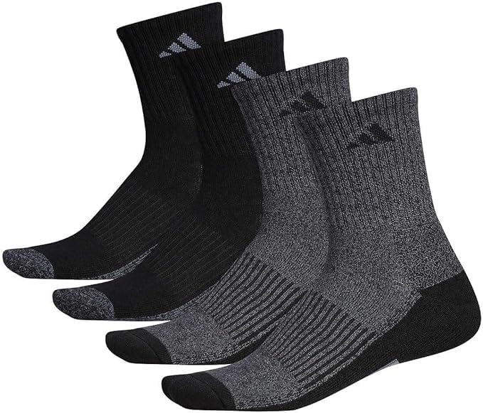 Adidas Men's High Quarter Sock, 4-pack, Size 6-12 (Navy, White, Black, Gray)