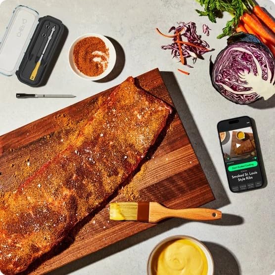 IQ Sense | Smart Wireless Meat Thermometer | 2 Ultra-Thin Probes | WiFi Unlimited Range | 1000°F Heat Safe | 5 Sensors | BBQ, Grill, Oven, Smoker, Air Fryer | Gen3