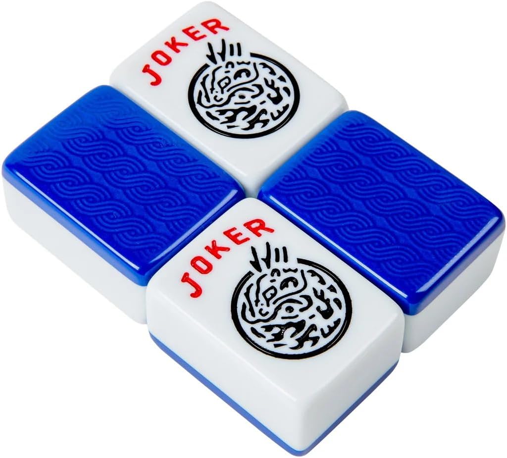 Premium Mahjong（麻将） Set with Tile Trays, Tote Bag, 166 Mahjong Tiles, and 3 Die