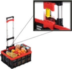 Magna Cart Stair Climbing 6-Wheel Folding Aluminum Hand Truck Dolly Cart with Tote Attachment Ideal for Moving Boxes, Groceries, Heavy Equipment, Red