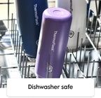 ThermoFlask Stainless Steel Water Bottles 2-Pack - Double-Wall Vacuum Insulated 24 oz BPA-Free Spout Lids - Keeps Drinks Cold 24 Hrs, Hot 12 Hrs - Leakproof, Dishwasher Safe, Mayan Blue/Black