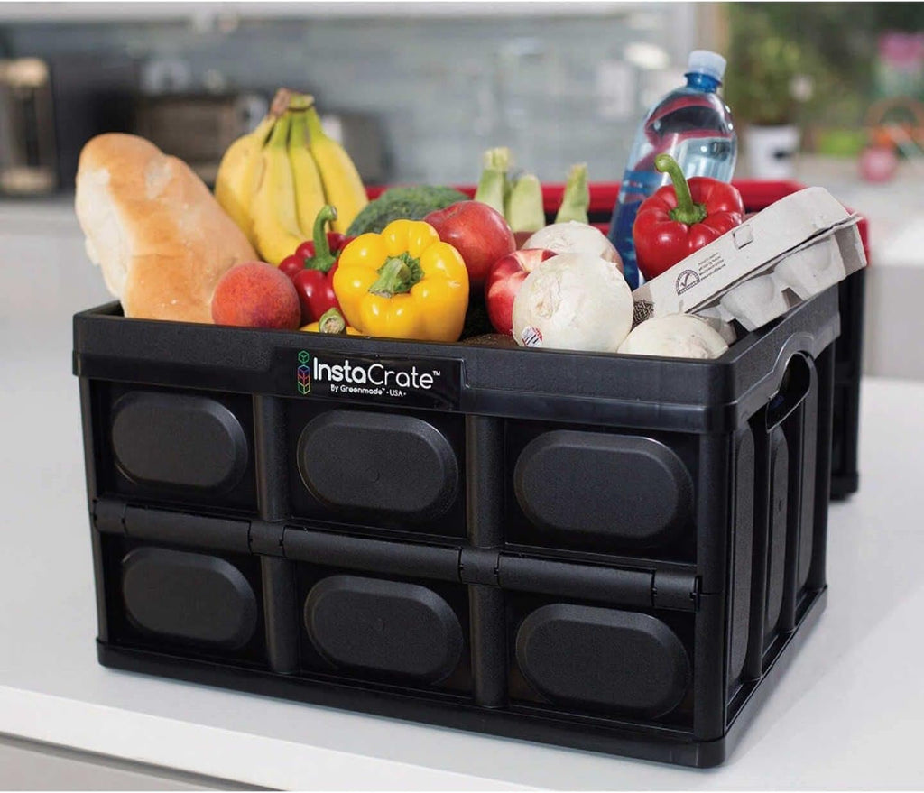 GreenMade InstaCrate Collapsible Storage Container, 12 gal, Black