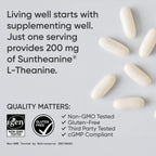 Sports Research Double Strength L-Theanine Supplement - Suntheanine Softgels for Focus, Relaxation & Alertness - Non-Drowsy Support Made with Coconut Oil, Non-GMO & Gluten Free - 200mg, 120 Count