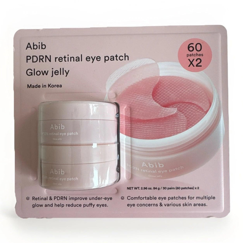 PDRN Retinal Eye Patches for Rejuvenating & Puffy Eyes with Glow Jelly, Niacinamide, Korean Skin Care, 2-pack, total 120 count and 5.92 oz