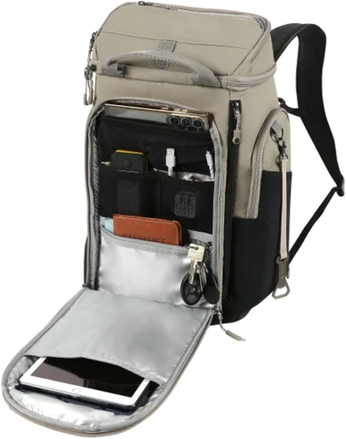 Titan PRO By ARCTIC ZONE Insulated Backpack Cooler with Ice Walls (Taupe-Beige)