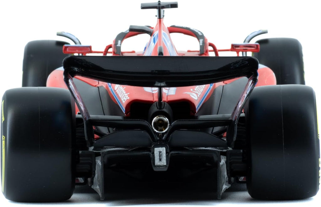 Red Formula 1 car with a clear background