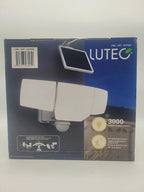 Lutec Motion Activated Solar Security LED Light | 3000 Lumens | 240 Wide Motion Sensor | Weather Resistant IP44 | 5000K Color Temperature