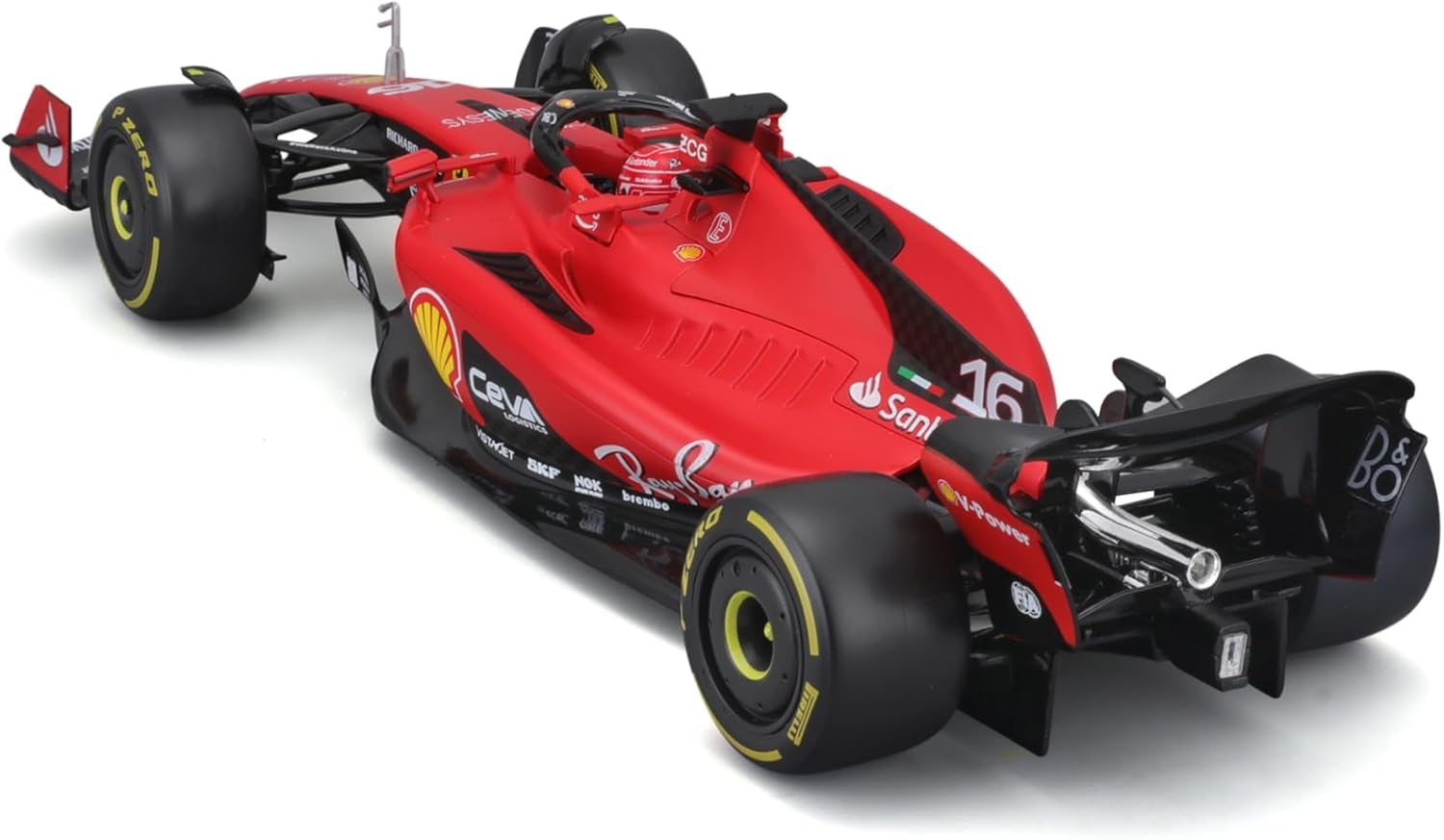May Cheong B18-16812L Bburago Formula 1 Ferrari SF-23 Leclerc with Helmet 2023 Die Cast Car, Red