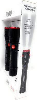 Infinity X1 3500 Lumen Dual Power Flashlight 2-Pack – High-Performance LED, Rechargeable or Alkaline Powered, 4 Light Modes, USB-C Charging, Includes Batteries and Cables