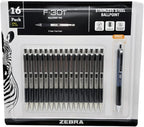 Zebra 16 x F-301 Ballpoint Stainless Steel (Black) + 1 x G-350 Gel Pen