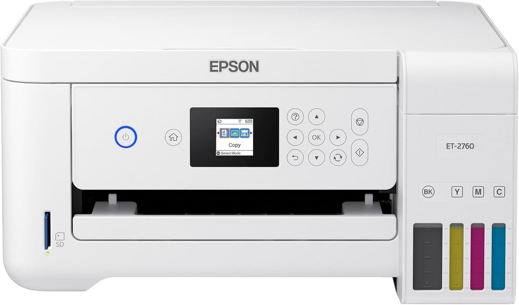 Epson EcoTank ET-2750 Wireless Color All-in-One Cartridge-Free Supertank Printer with Scanner, Copier and Ethernet, Regular