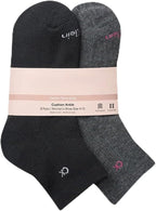 CK High Quarter Socks for Women – 8 Pair Cushioned Ankle Socks – High Quarter Cut, Comfort Design, French Terry Sole (4-10)