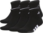 adidas Mens Cushioned Quarter Ankle Socks (6-Pair Pack)
