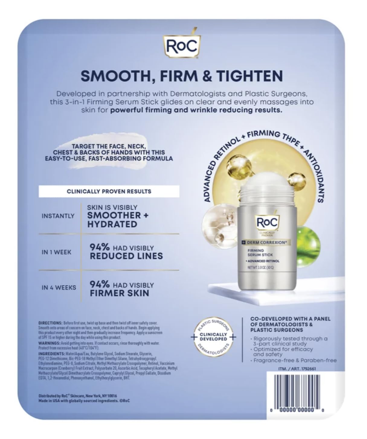 RoC Derm Correxion Firming Serum Stick, 1 oz, 2-pack (Total 2 oz)