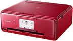 Canon 2230C042 PIXMA TS8120 Wireless Inkjet All-in-One Printer with Scanner and Copier, Red Bundle with CLI-281 Black Ink Tank, Corel Paint Shop Pro Digital Download and 6ft USB Printer Cable
