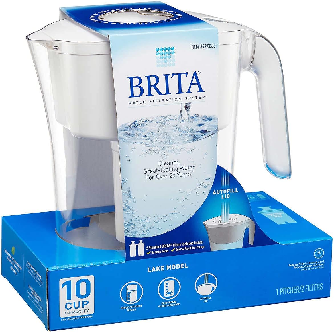 Brita Lake Pitcher with 2 Filters