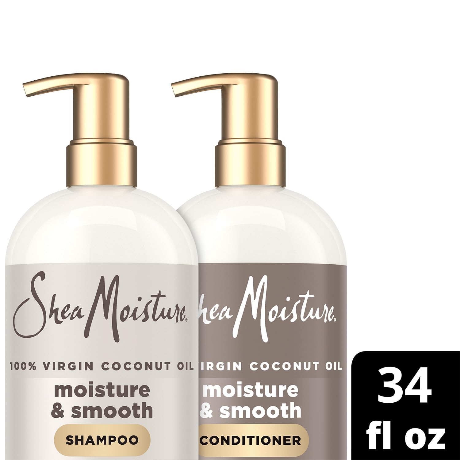 SheaMoisture Shampoo & Conditioner Set, Moisture & Smooth, 34 Oz Ea