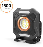 DURACELL Work Light with Rotating Base, 1500 Lumens, Rechargeable, 3-Pack