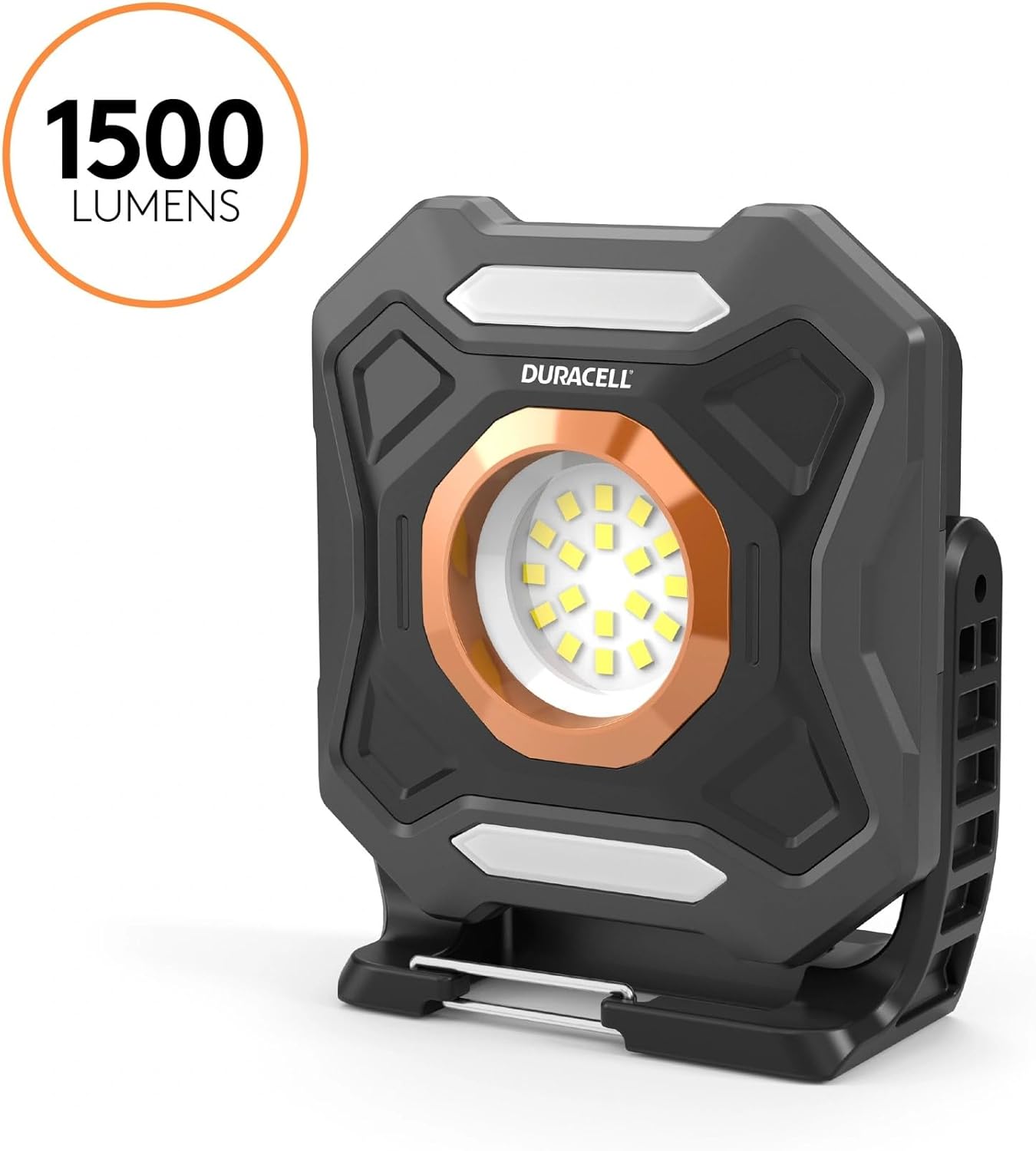 DURACELL Work Light with Rotating Base, 1500 Lumens, Rechargeable, 3-Pack
