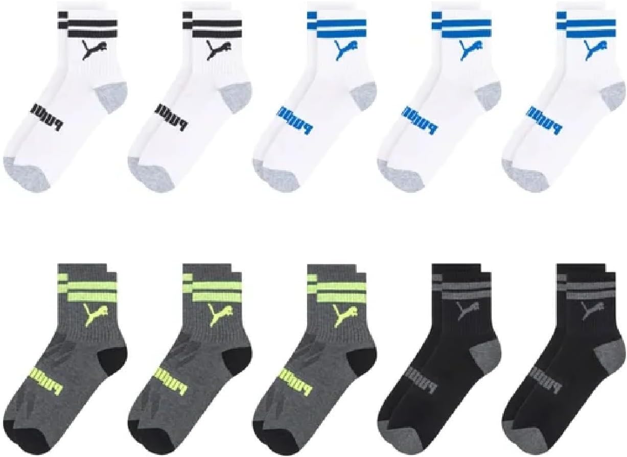 Puma Boys Low Crew Socks, 10 pairs