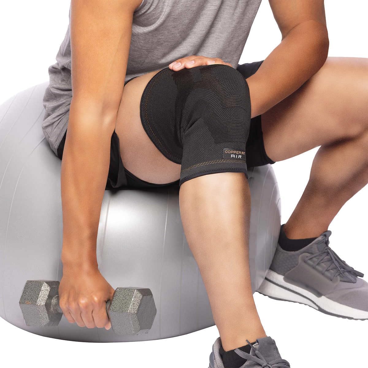 Copperfit Elite Air Knee Compression Support Knee Sleeve for Joint Pain and Arthritis Relief L/XL - 2 Pack, Large