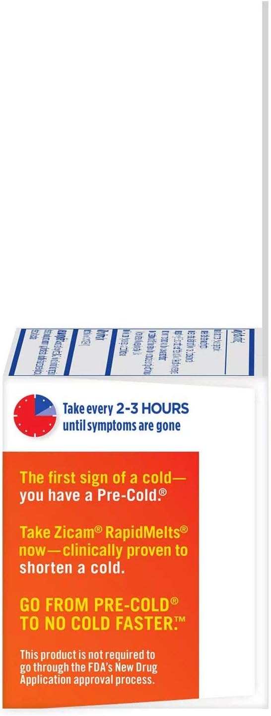 Zicam Zinc Cold Remedy RapidMelts,Citrus Flavor, Homeopathic, Cold Shortening Medicine, Shortens Cold Duration, 56 Count