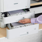 Brother Business Color Laser Printer, HLL8360CDWT, Wireless Networking, Automatic Duplex Printing with Lower Paper Tray,Works with Alexa, White