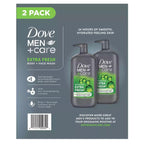 Dove Men+Care Body and Face Wash Extra Fresh, 32 Fluid Ounce (Pack of 2)