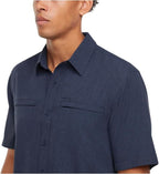 Orvis Men's UPF 30+ Quick Dry Moisture Wicking Button Up Short Sleeve Woven Tech Shirt with Pockets